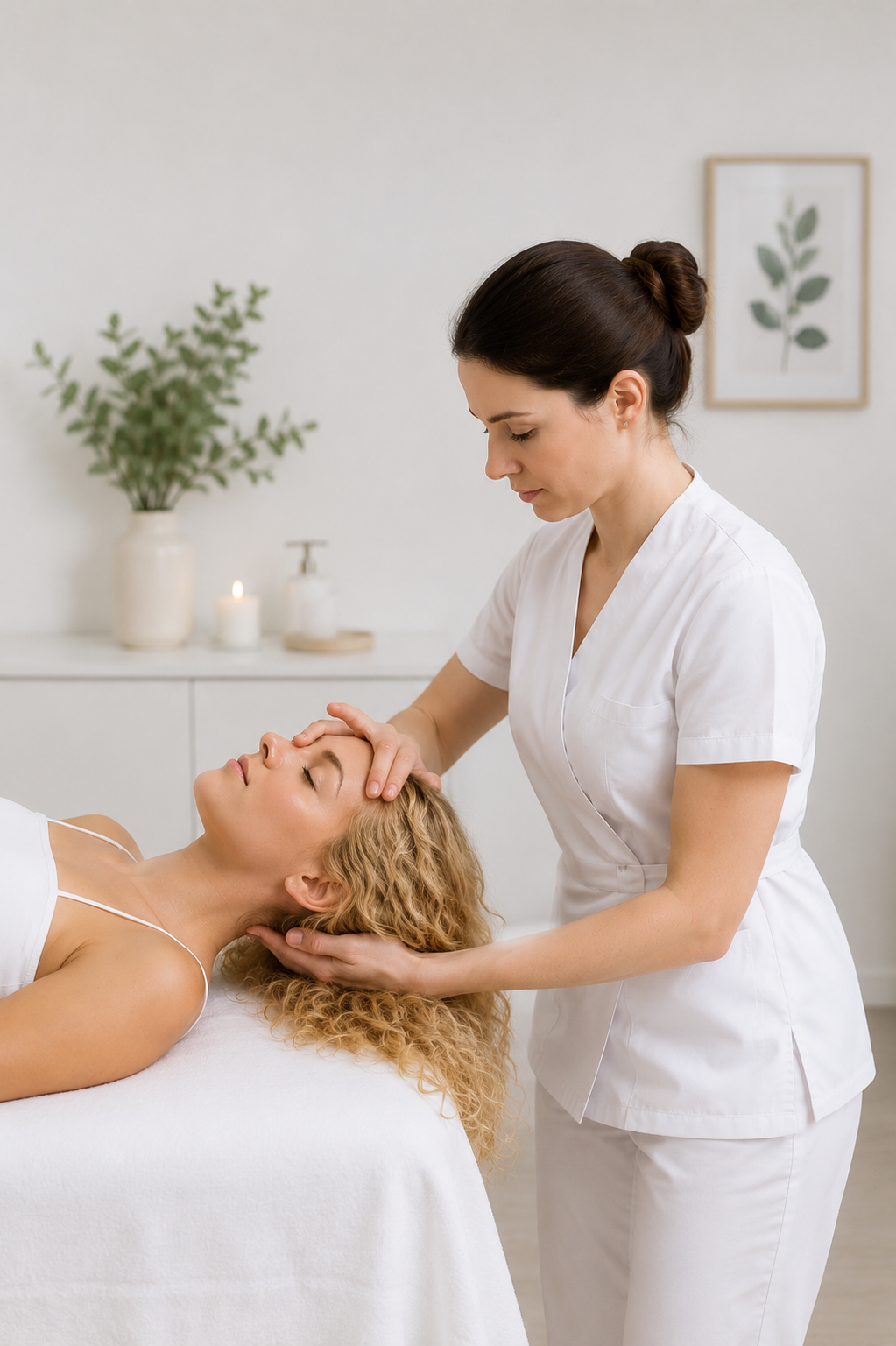 Osteopata podczas terapii manualnej